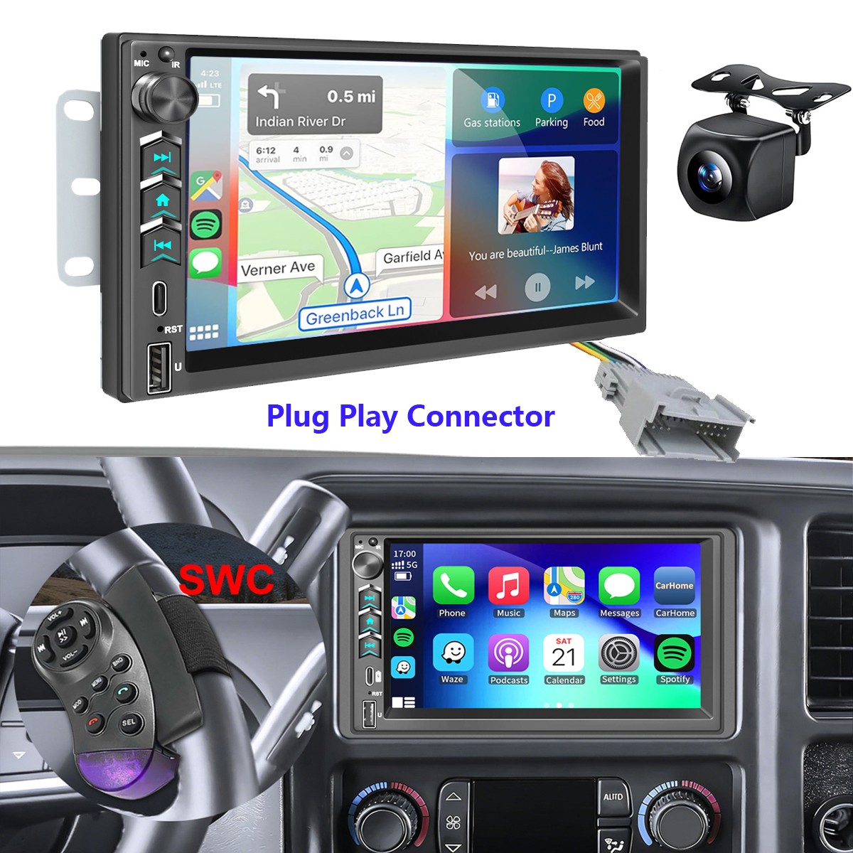 Carplay Car Stereo Radio GPS For GMC Yukon Sierra 2003-2006 /Canyon 2004-2014