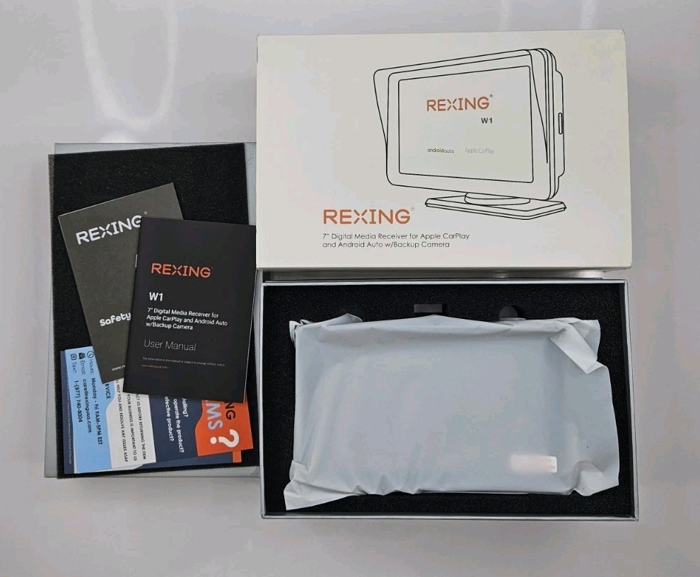 Rexing W1 7” Digital Media Receiver For Apple CarPlay/ Android Auto W/backup Cam