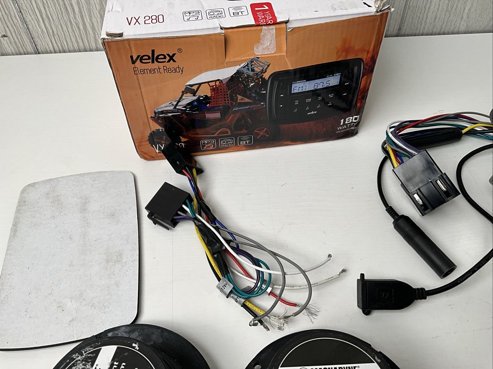Velex VX280 Marine Bluetooth Streaming Stereo Radio AM FM Tuner 4-Channel x 45W