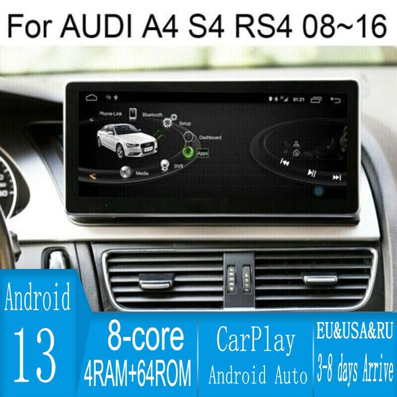 10.2″ Android Navigation Car Gps Stereo Radio Wifi 4+64g For Audi A4 A5 Mmi