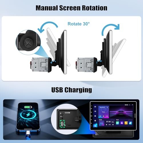 Single Din Car Stereo with Wireless Carplay Android Auto 10.1 Inch IPS P2