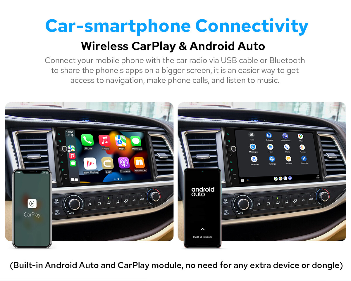 10.1 inch Plug & Play Head Unit For Toyota Highlander 2014-2019 Support HDMI USB