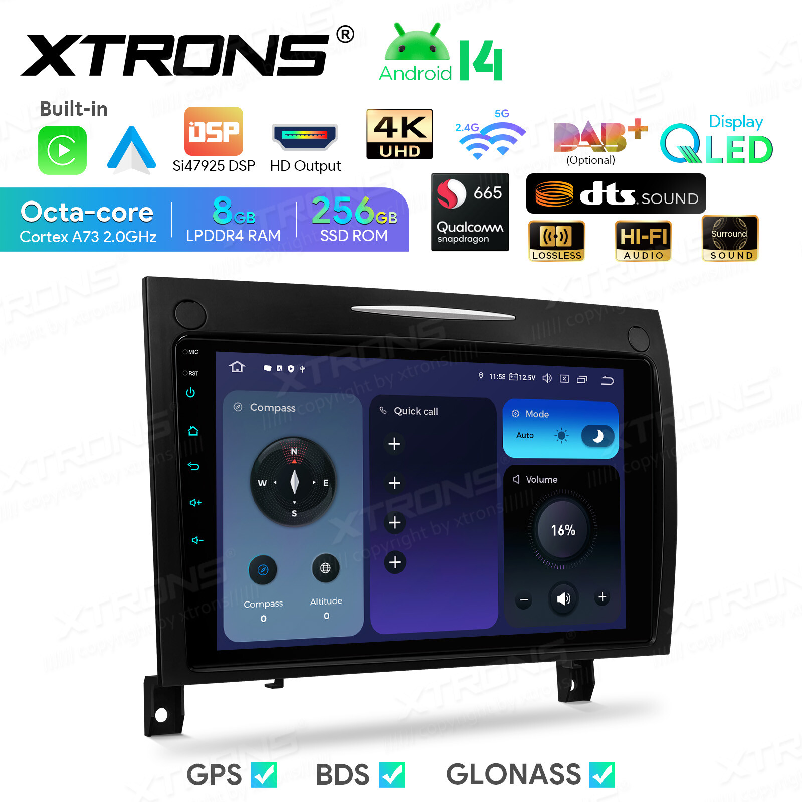 Octa Core Android 13 8+256G Car Stereo Radio GPS For Benz SLK-R171 SLK300 SLK280