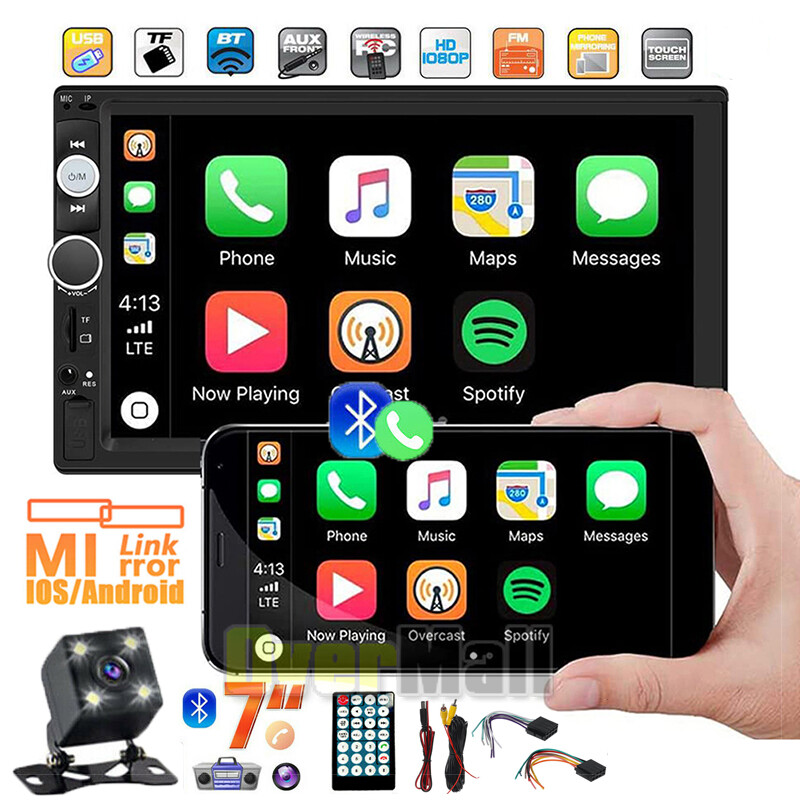 Backup Camera+Double Din Car Stereo Radio mp3 Player Bluetooth with Mirrorlink