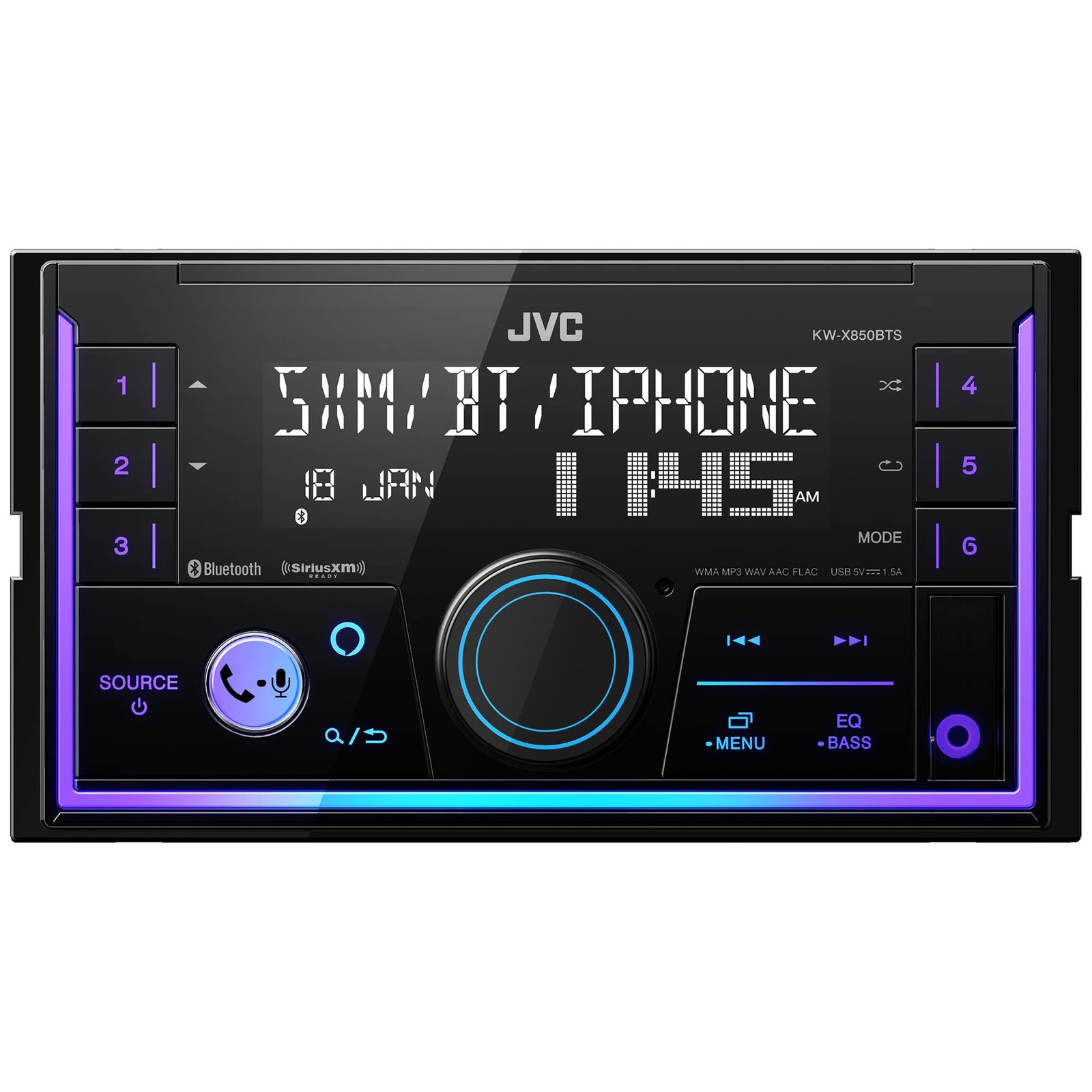 JVC KW-X850BTS Bluetooth Car Stereo 13-Band EQ USB AM/FM Receiver Double DIN