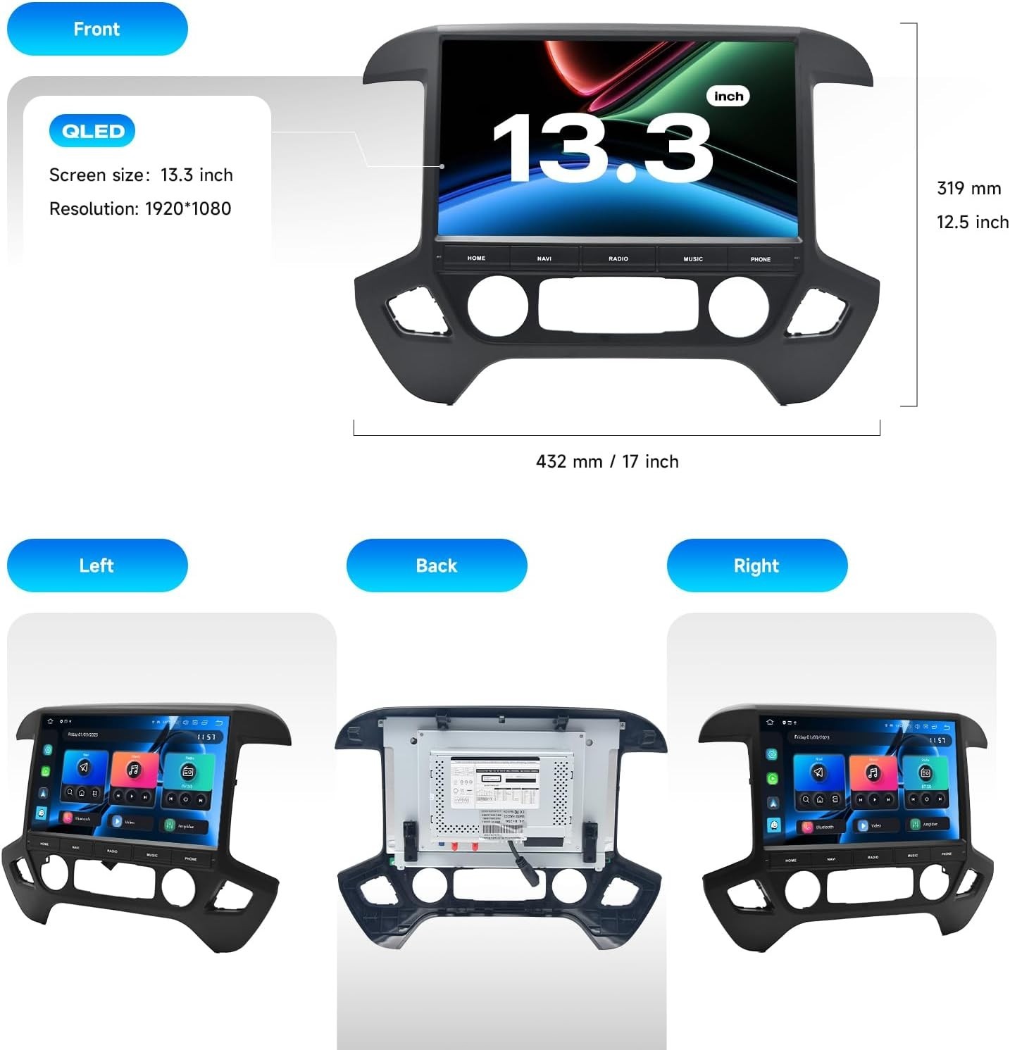 Dasaita G13 Car Radio CarPlay for Chevrolet Silverado GMC Sierra 2014-2019 Navi