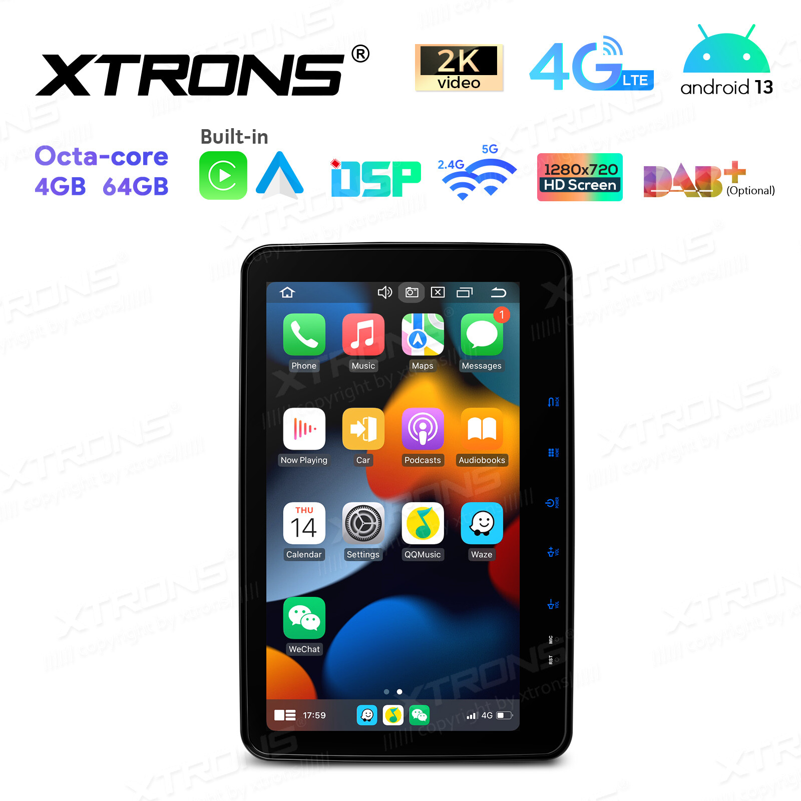 10.1” QLED Double 2 DIN 8-Core Car-Play Car Stereo Radio GPS 4G WiFi Android 13