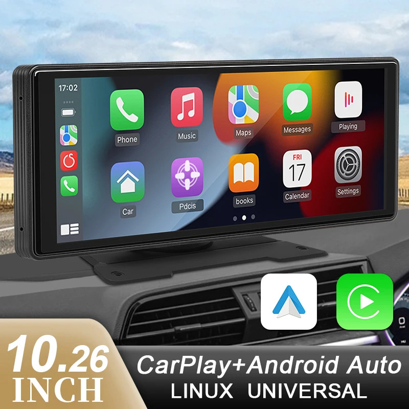 10.26″ Car Mirror Radio — Wireless CarPlay/Android Auto, BT, AUX, USB