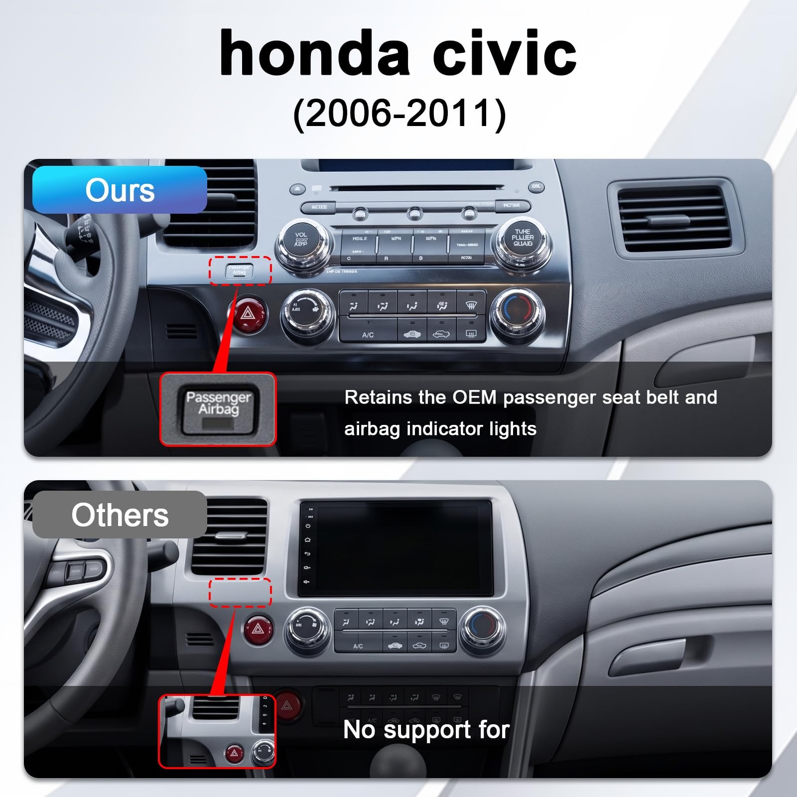 MirthWorld Car Radio Honda Civic 2006-2011 Android 13