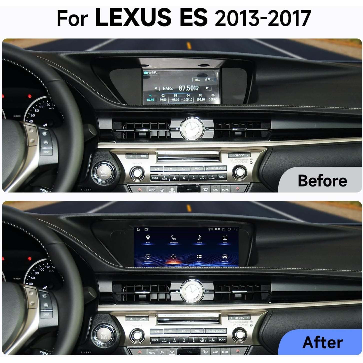 10.25″ For Lexus ES 2013-2017 Android Car Radio Stereo GPS Navi Carplay 8G+128GB