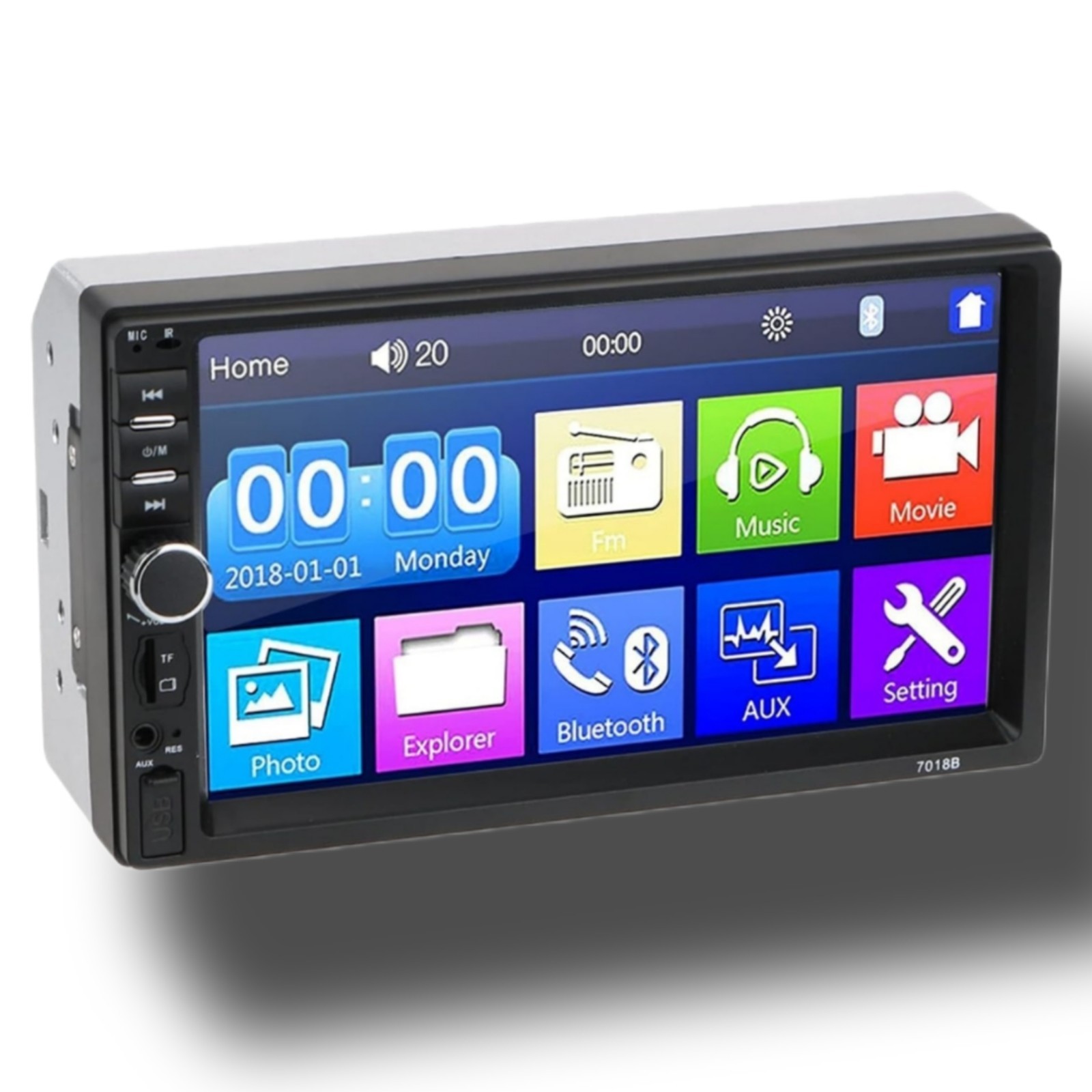 Blurred Vision BV-7018B Double Din in-Dash Head Unit Bluetooth Mirrorlink New