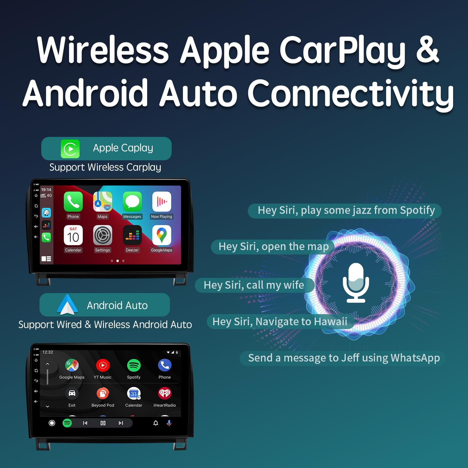 Android 13.0 6G 128G Wireless CarPlay Car Stereo for 07-13 Toyota Tundra, 08-18