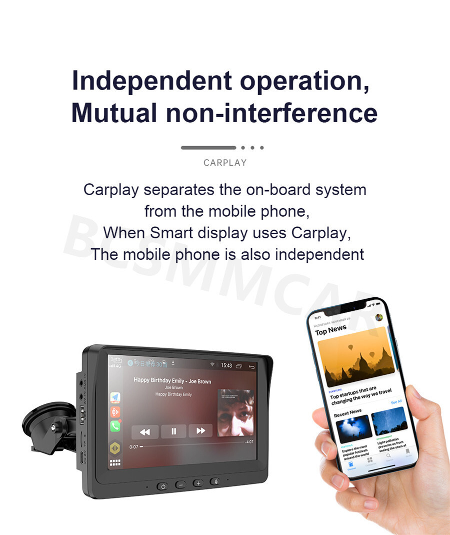 Car Stereo Touch Screen Radio Bluetooth FM Multimedia Player Audio For Carplay