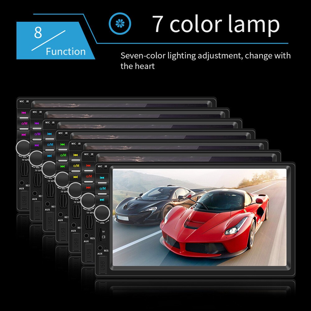 7″ Double 2 Din Car MP5 Player Bluetooth Touch Screen Stereo Radio Audio Mrrior^