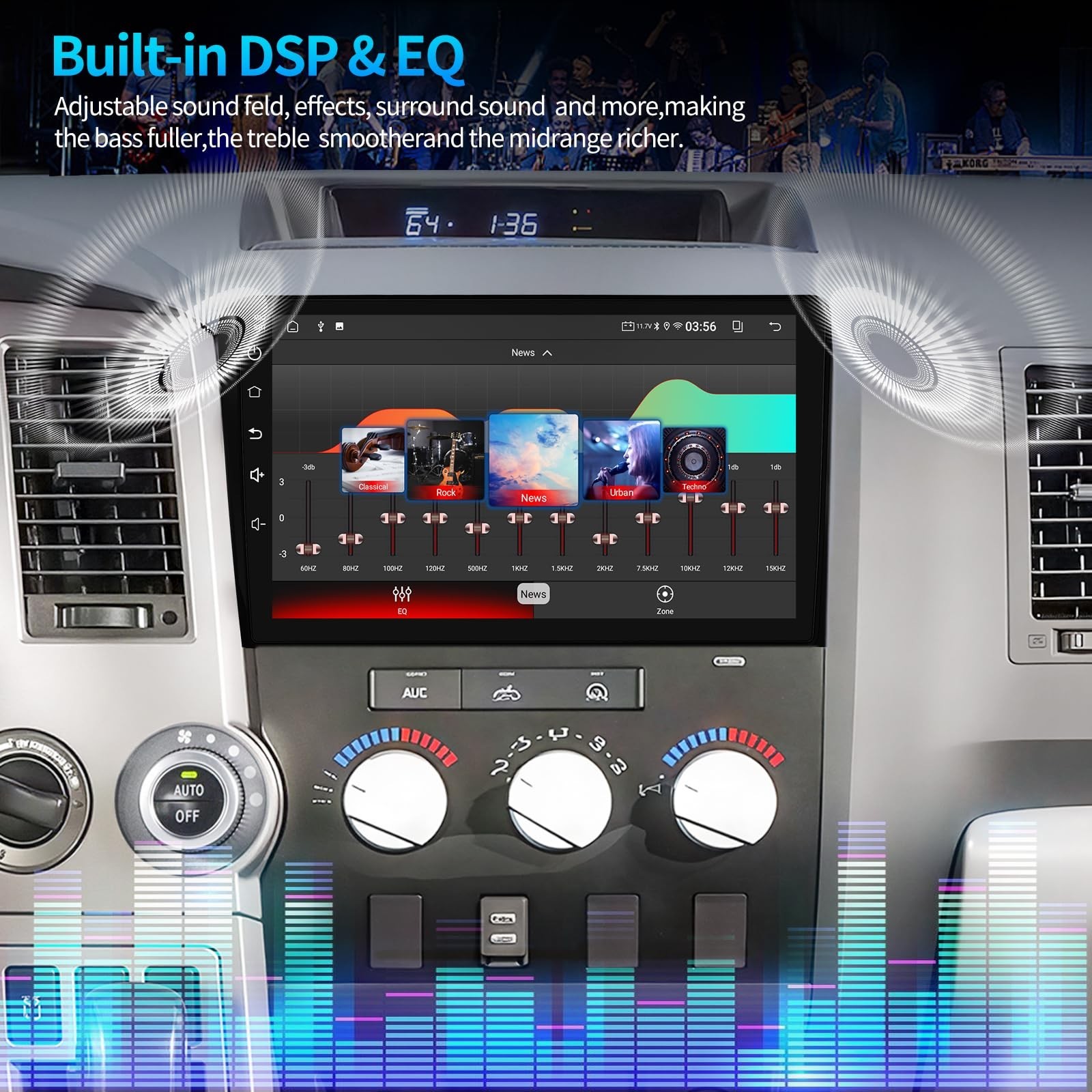 Car Radio for Toyota Tundra 2007-2013 Sequoia 2008-2018 Radio Upgrade with Wi…