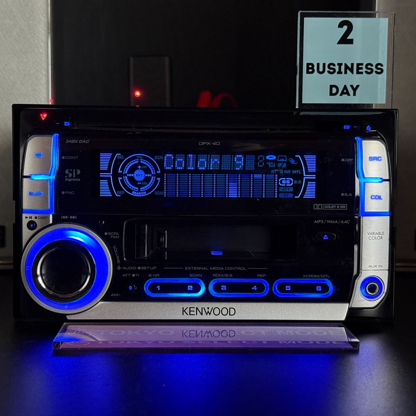 Kenwood DPX-40 2DIN CD Cassette Player Car Stereo Bluetooth JDM Tested Stock