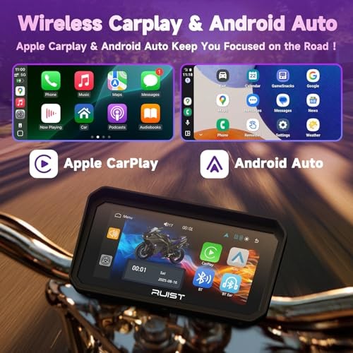 MOX61 Motorcycle Carplay HD Touchscreen 6.1″, Wireless Apple 6.1 inch screen