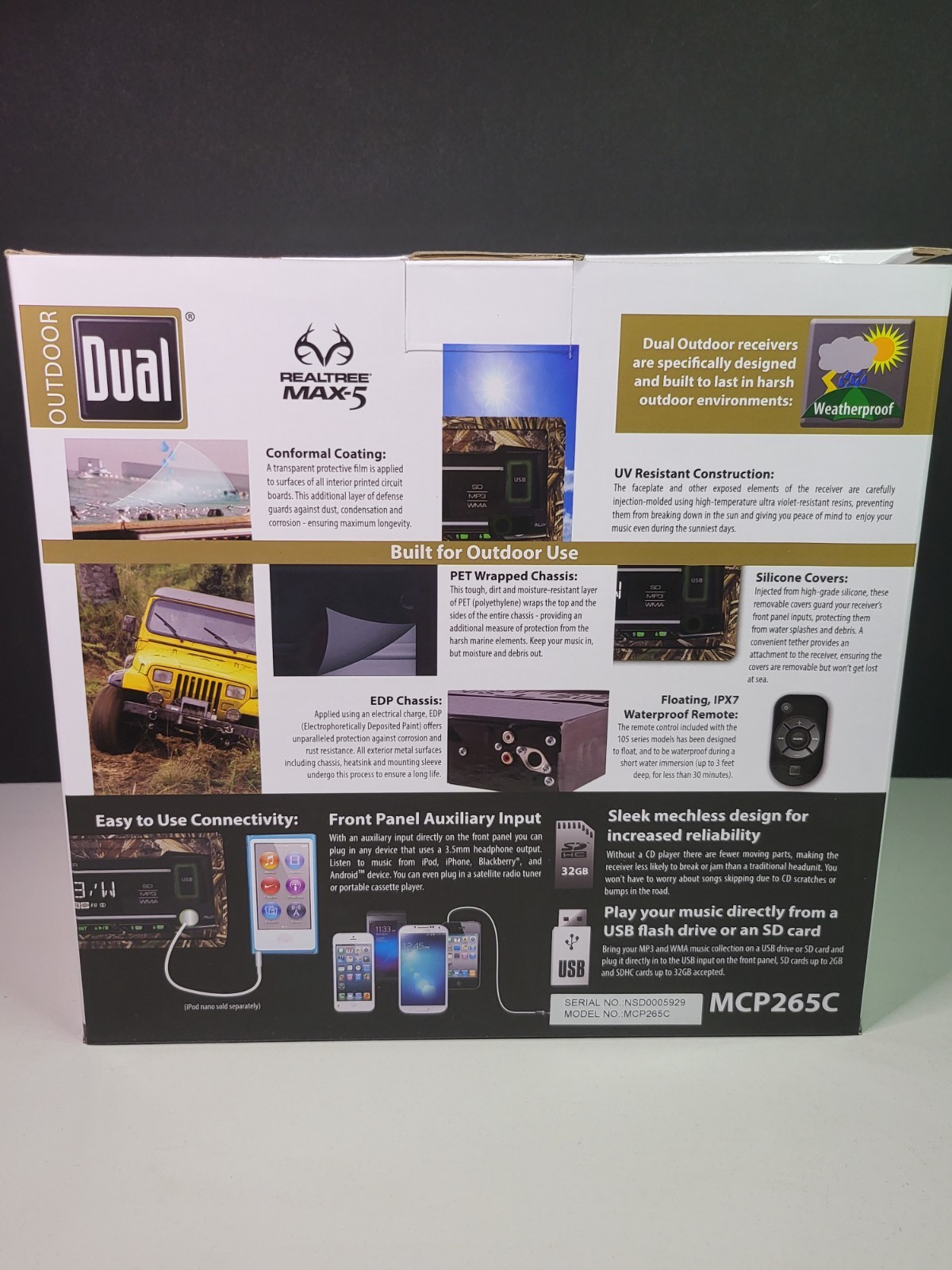 Dual Outdoor Digital Media Receiver Headunit + Two 6.5” Speakers RealTree Camo
