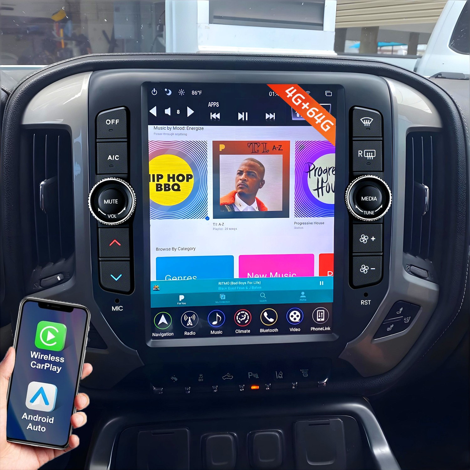 12.1inch Android Tesla Screen Radio For Chevrolet Silverado GMC SIERRA 2014-2018