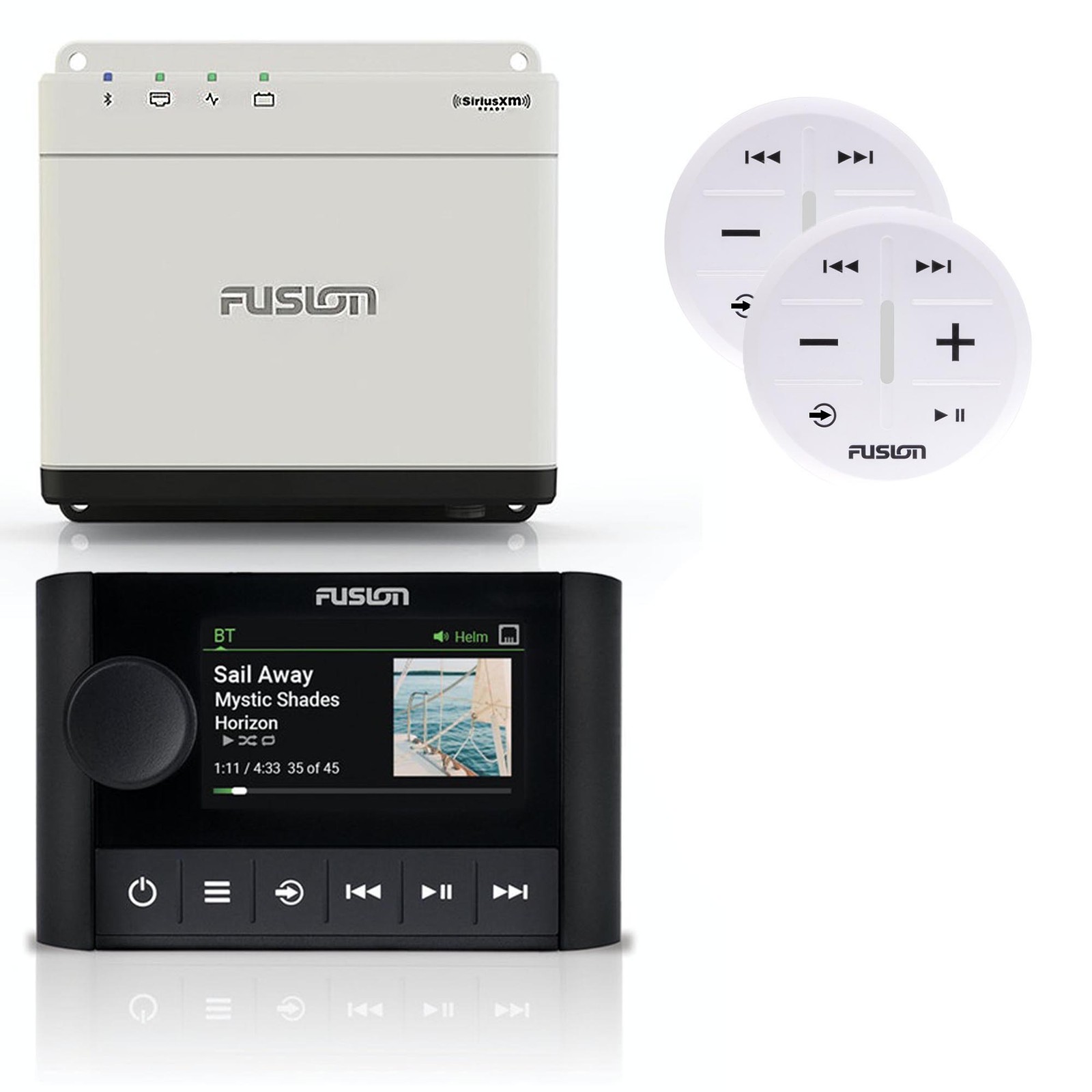 Fusion MS-WB670 with MS-ERX400 Ethernet Remote, 2-ARX70W White Wireless Remote