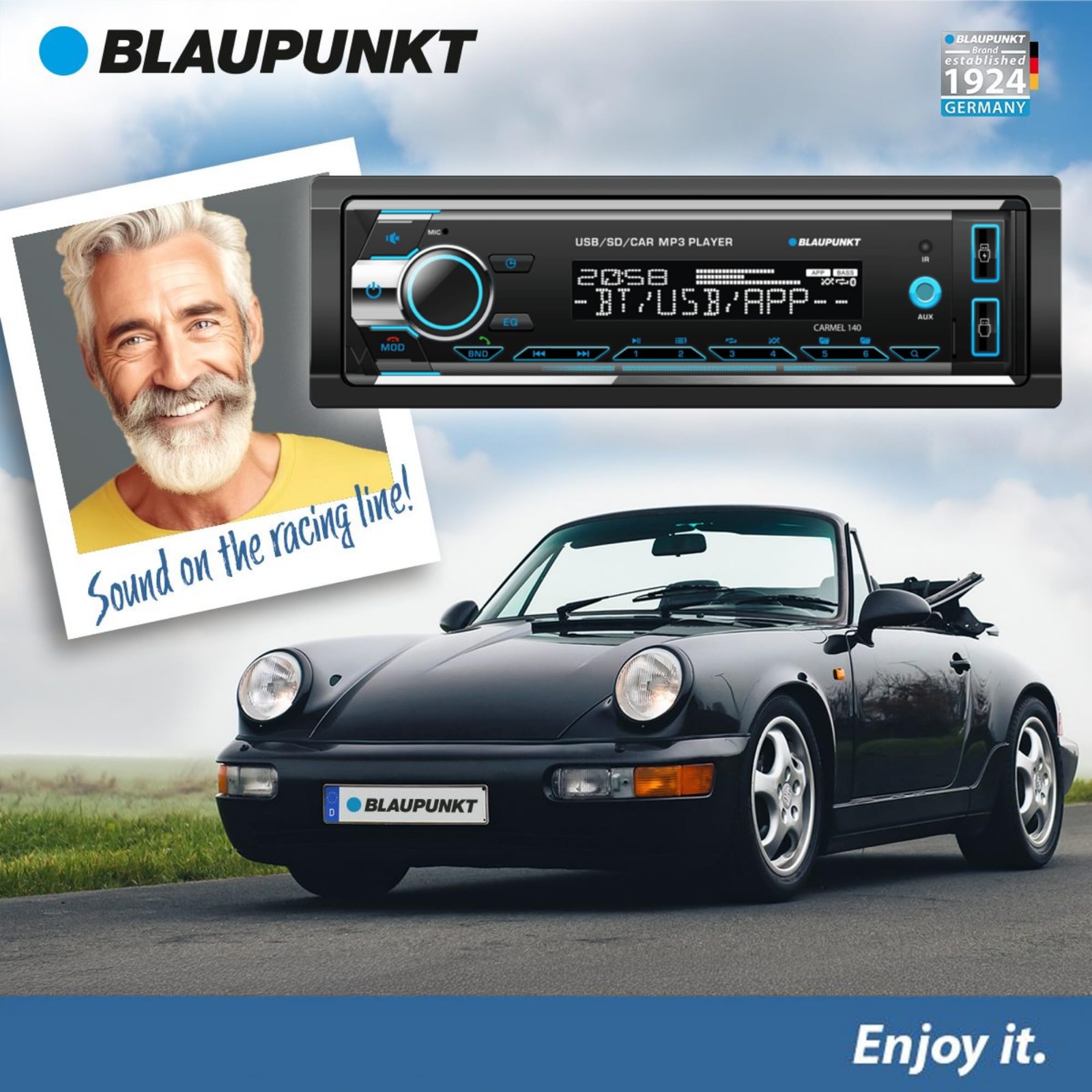 Blaupunkt Carmel 140 Bluetooth Car Stereo – 2 USB Ports, SD Card Slot, AM/FM…