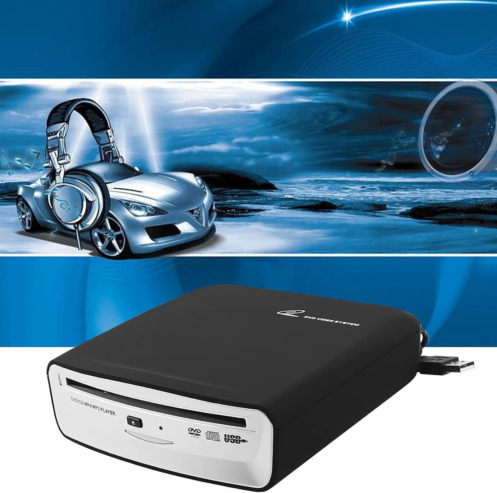 Portable Universal CD Player for Car with USB Port AUX Port Usb External CD New