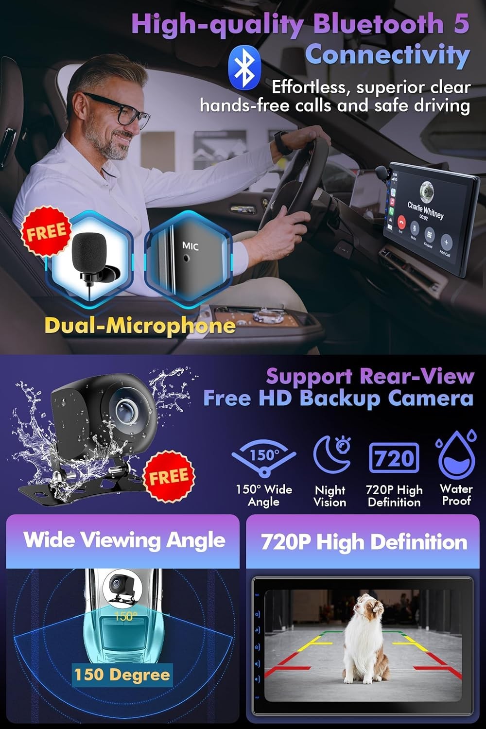 10 Inch IPS Touch Screen Car Stereo – Wireless CarPlay & Android Auto Ready