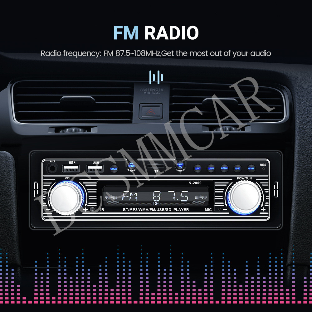 Car Stereo MP3 Player Single DIN Bluetooth Handsfree RCA FM USB AUX Audio Radio