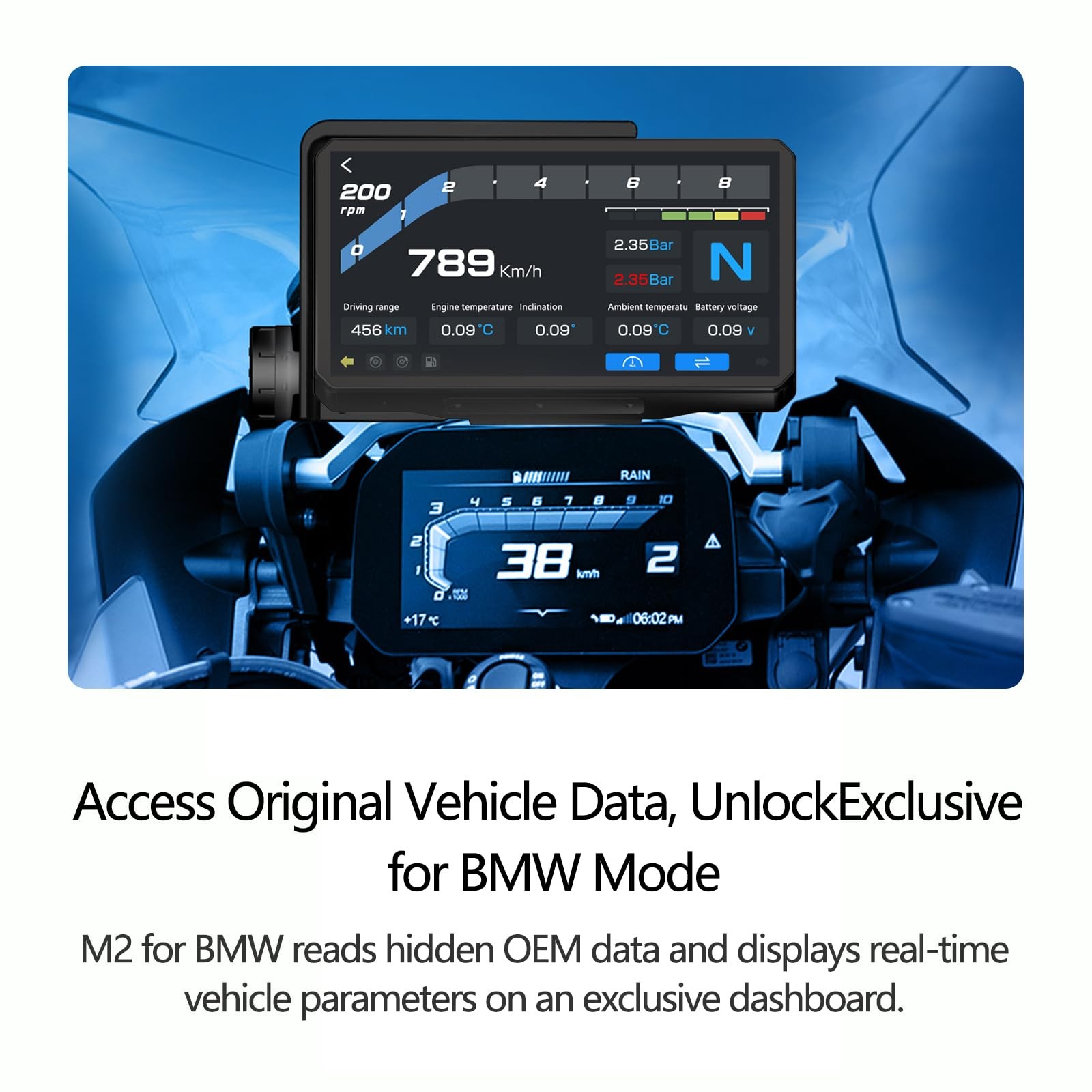 AlienRider M2 6.2″ Motorcycle Smart Display for BMW CarPlay Android Auto