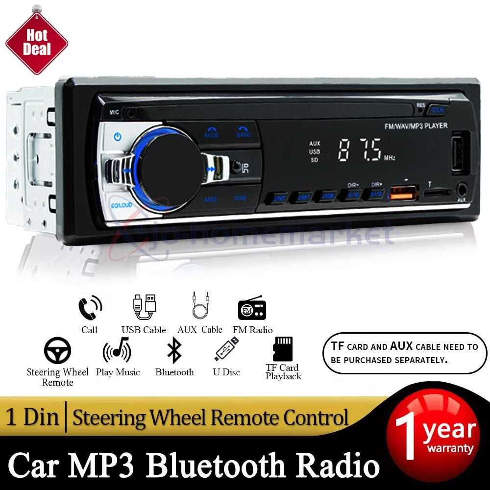 Bluetooth Car Stereo Audio In-Dash FM Aux Input Receiver SD USB MP3 Radio Player