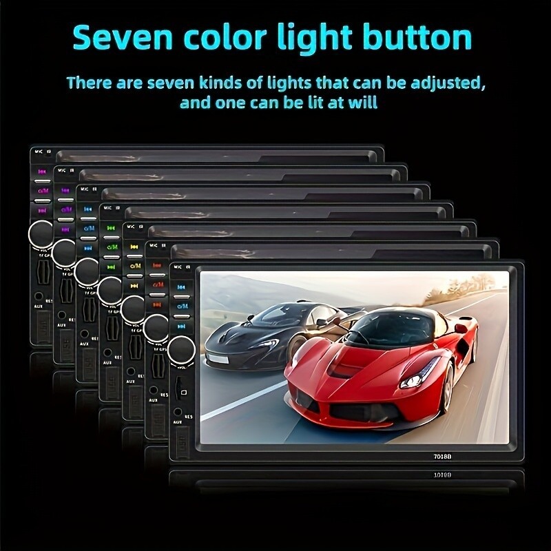 7“ touchscreen 2DIN car audio USB AUX input mirror link TF card support