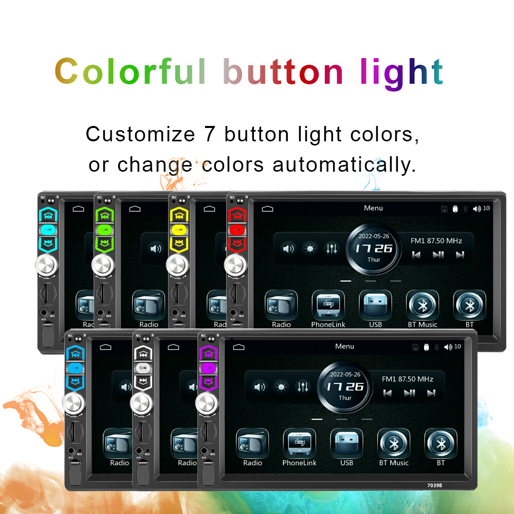 Single 1DIN Apple CarPlay Car Stereo Radio Touch Screen Head Unit FM Bluetooth