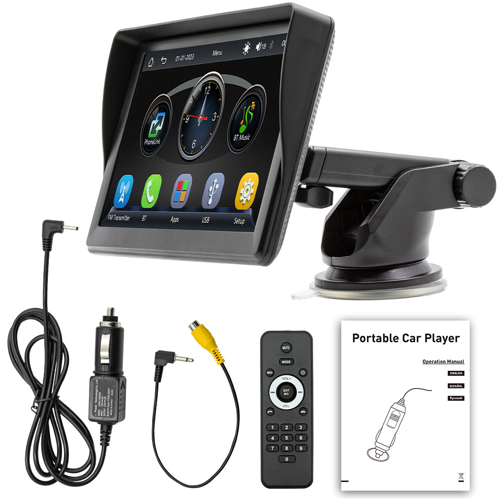 7 Inch Portable WIFI Wireless Carplay Android Auto Car Radio MP5 Player Type-C