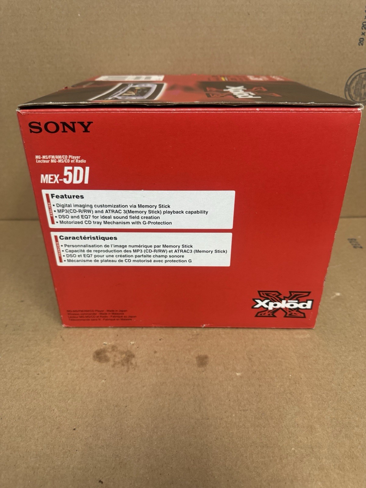 Sony MEX-5DI CD Player/Mp3 In-Dash Receiver with Remote and Manual New Open Box