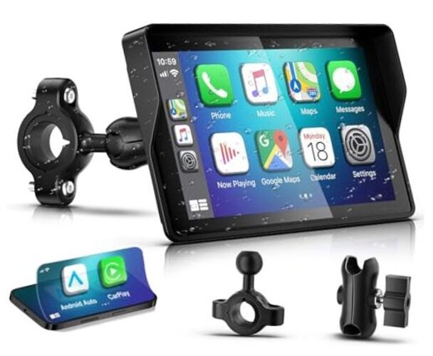 2026 GPS Carplay 5 inch for Motorcycle with 5 Inch Screen+Mounting Bracket