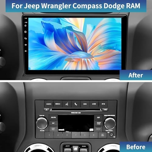 Car Stereo Radio for Jeep Wrangler JK, Compass, Grand 2GB RAM+64GB ROM