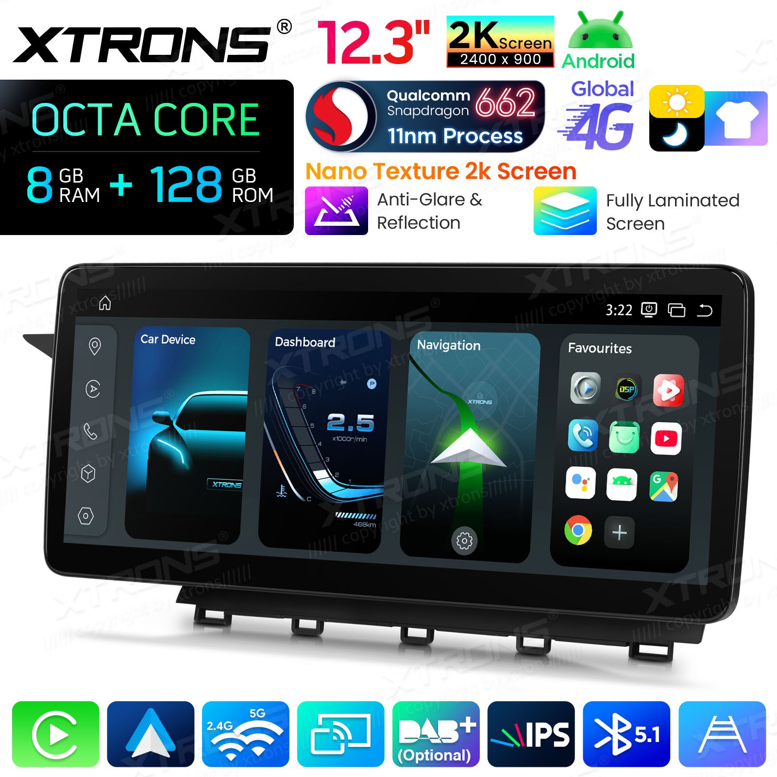 For Mercedes Benz GLK Class X204 Android 14 Stereo 12.3″ 2K Nano Display 8+128GB