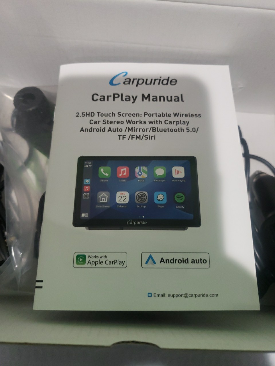 CARPURIDE C98 Wireless 9’’ Apple Carplay Android Auto GPS Navigation C Open Box