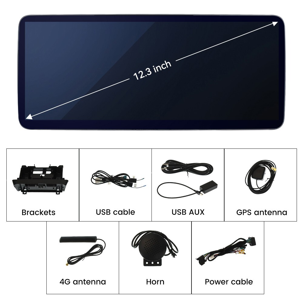 For Mercedes Benz C-Class S204 2008-2010 12.3” Car Radio Stereo Android Auto