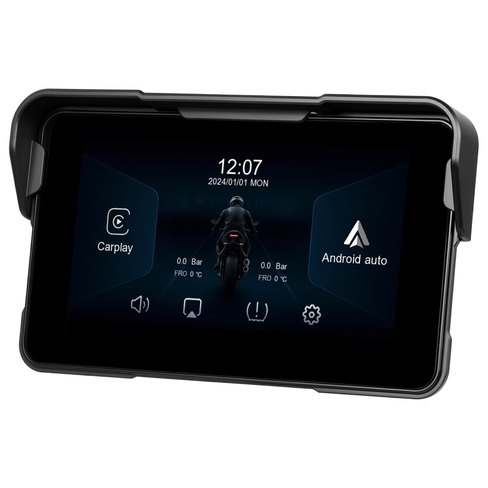 5″ Waterproof Motorcycle Navigator Portable Wireless CarPlay Android Auto Screen