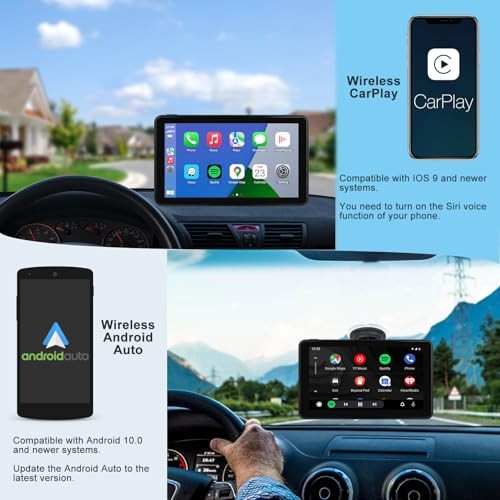Wireless CarPlay Android Auto Car Screen HD Bluetooth AirPlay Touch 7 Inch
