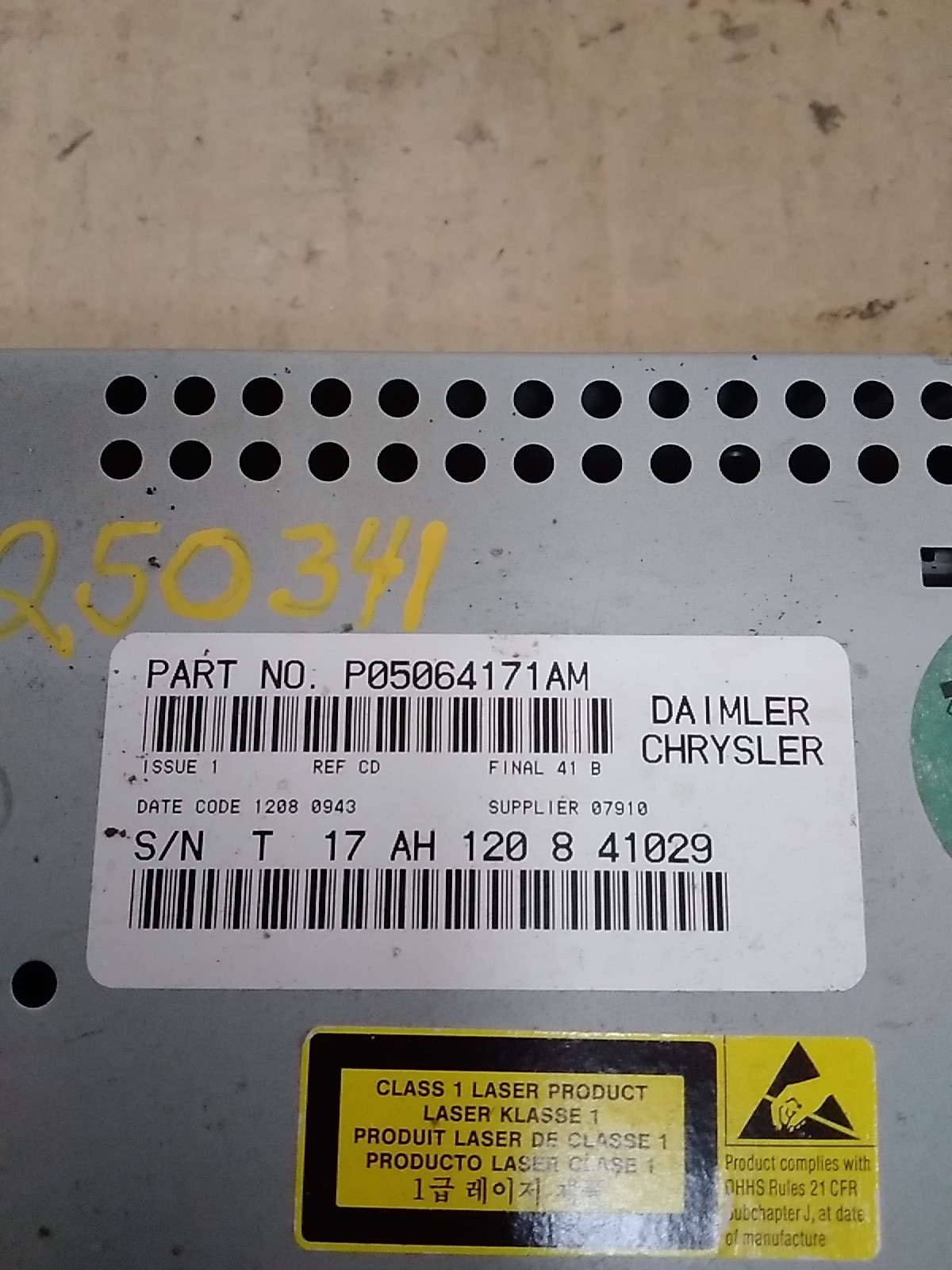 2007 2008 JEEP PATRIOT RADIO AUDIO RECEIVER P05064171AM