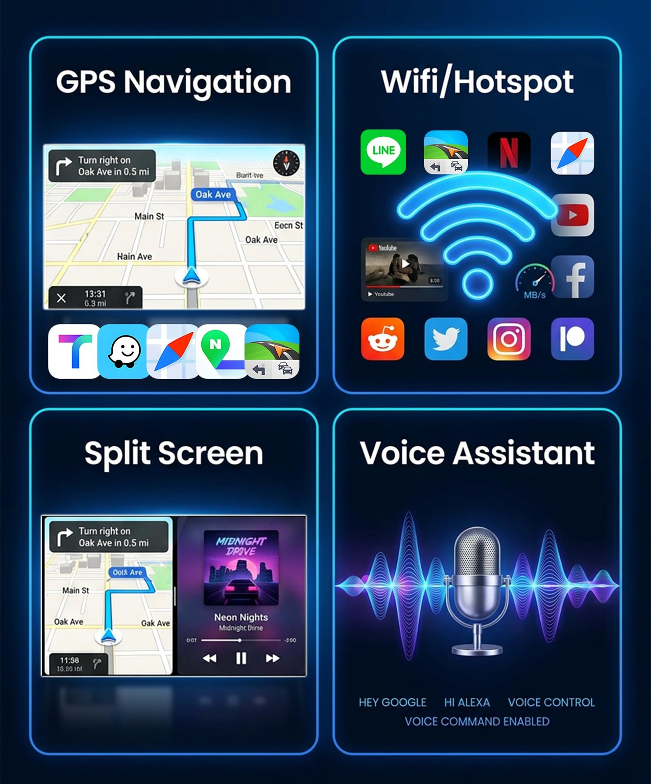 7” Touchscreen Wireless Carplay Android Auto Stereo for VW Passat Jetta Golf