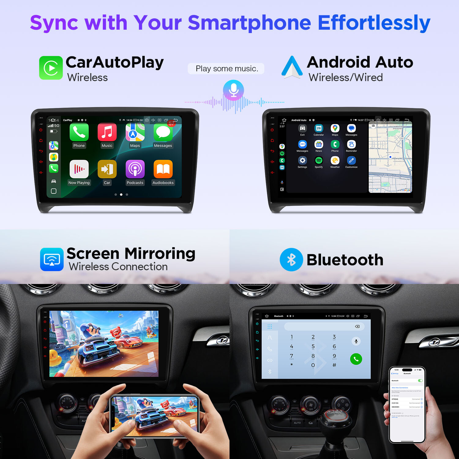 Sat Navi 8-Core Android 13 256GB Car Play GPS Radio Stereo WiFi HDMI For Audi TT