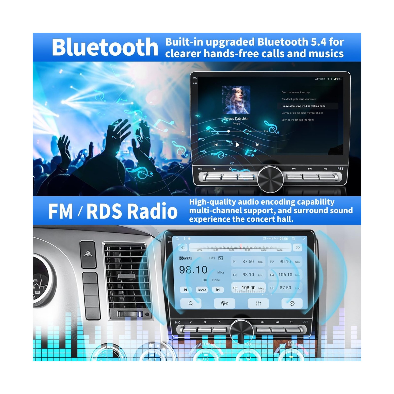 Car Radio for Toyota Tundra 2007-2013 Sequoia 2008-2018 Stereo Radio with Car…