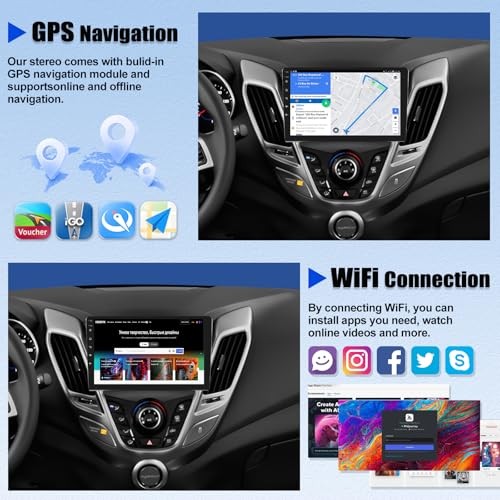 8 core 4+64G for Hyundai Veloster 2011-2017 Android 15 Car Stereo 9 inch