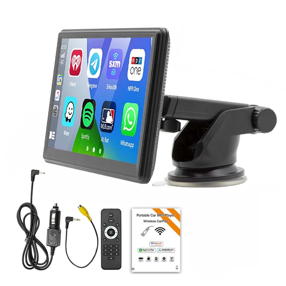 7″ Portable Car Stereo Apple Carplay Android Auto Touch Screen Radio Multimedia