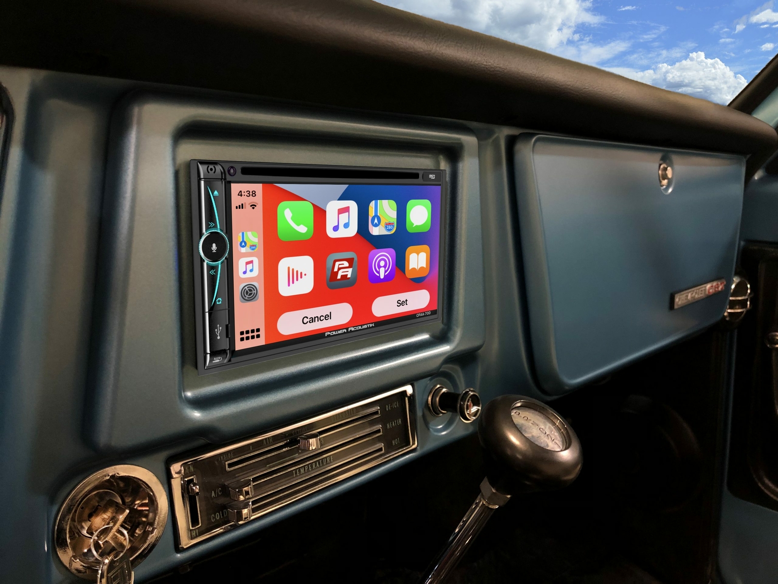 POWER ACOUSTIK DOUBLE DIN 7″ DVD PLAYER USB APPLE CARPLAY ANDROID AUTO CPAA-70D