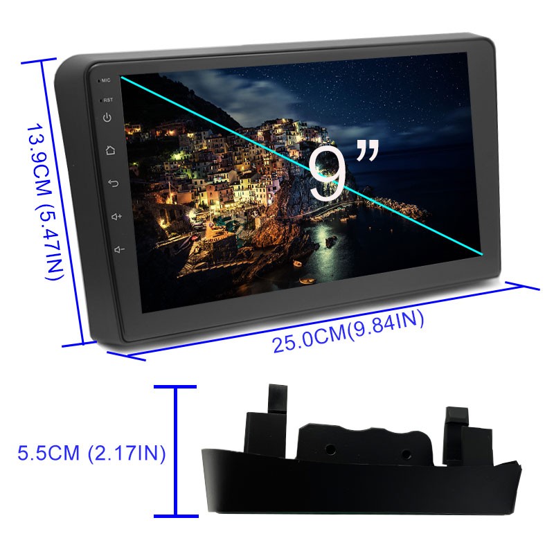 Car Radio 9 Inch 2Din Android Wireless Carplay Stereo GPS Navigation