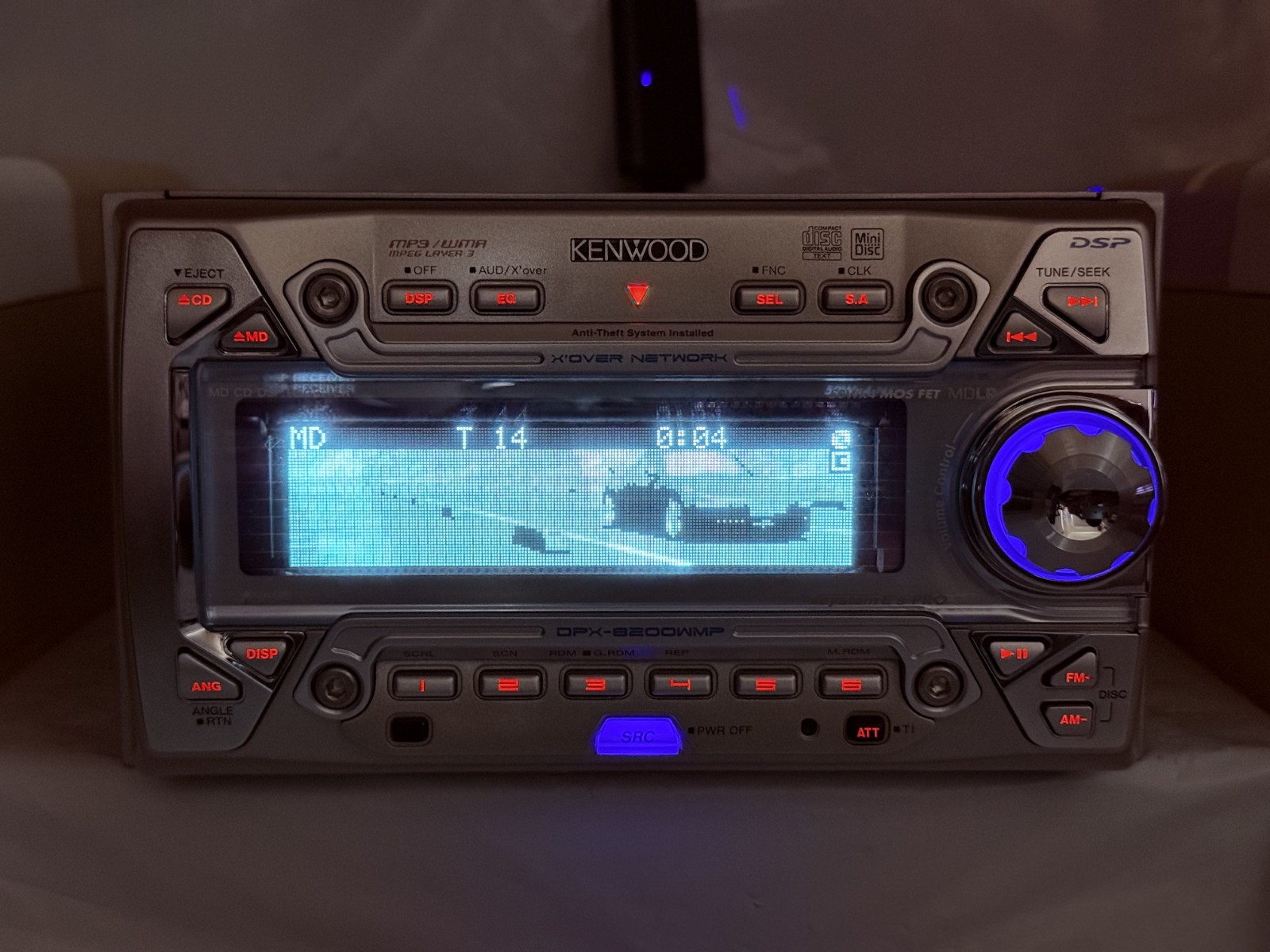Kenwood DPX-8200WMP 2DIN Car Audio CD MD MP3 AUX Player Tested JDM Japan